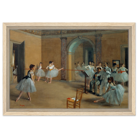 The Dance Foyer at The Opera, 1872 – Edgar Degas Wall Art Print - Framed Canvas - 30x45 cm / 12x18″ - Wood frame
