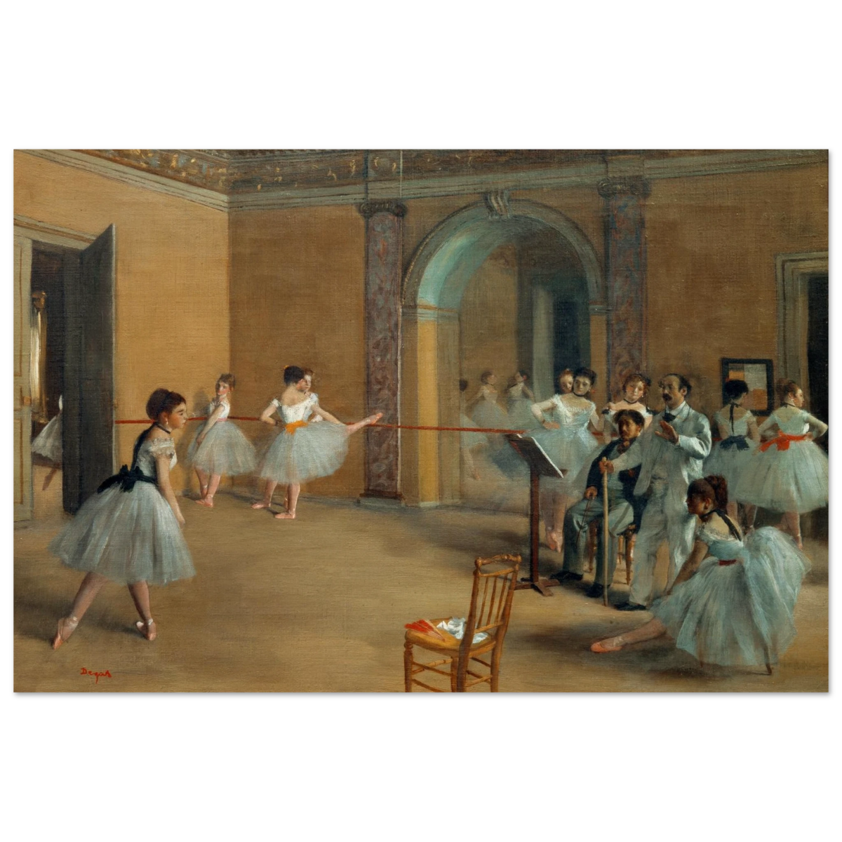The Dance Foyer at The Opera, 1872 – Edgar Degas Wall Art Print - Wood Prints - 40x60 cm / 16x24″ - 