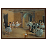 The Dance Foyer at The Opera, 1872 – Edgar Degas Wall Art Print - Framed Canvas - 50x75 cm / 20x30″ - Dark wood frame