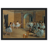The Dance Foyer at The Opera, 1872 – Edgar Degas Wall Art Print - Framed Canvas - 40x60 cm / 16x24″ - Black frame