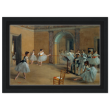 The Dance Foyer at The Opera, 1872 – Edgar Degas Wall Art Print - Framed Canvas - 20x30 cm / 8x12″ - Black frame