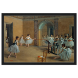 The Dance Foyer at The Opera, 1872 – Edgar Degas Wall Art Print - Framed Canvas - 50x75 cm / 20x30″ - Black frame
