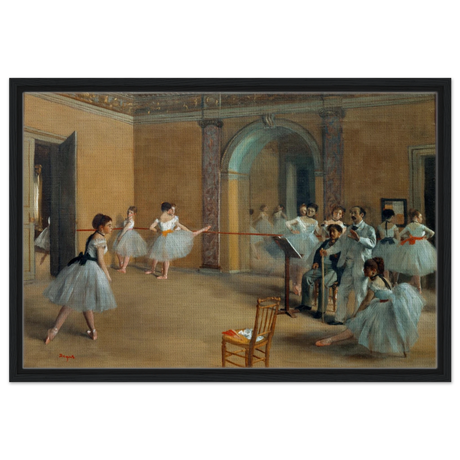 The Dance Foyer at The Opera, 1872 – Edgar Degas Wall Art Print - Framed Canvas - 50x75 cm / 20x30″ - Black frame