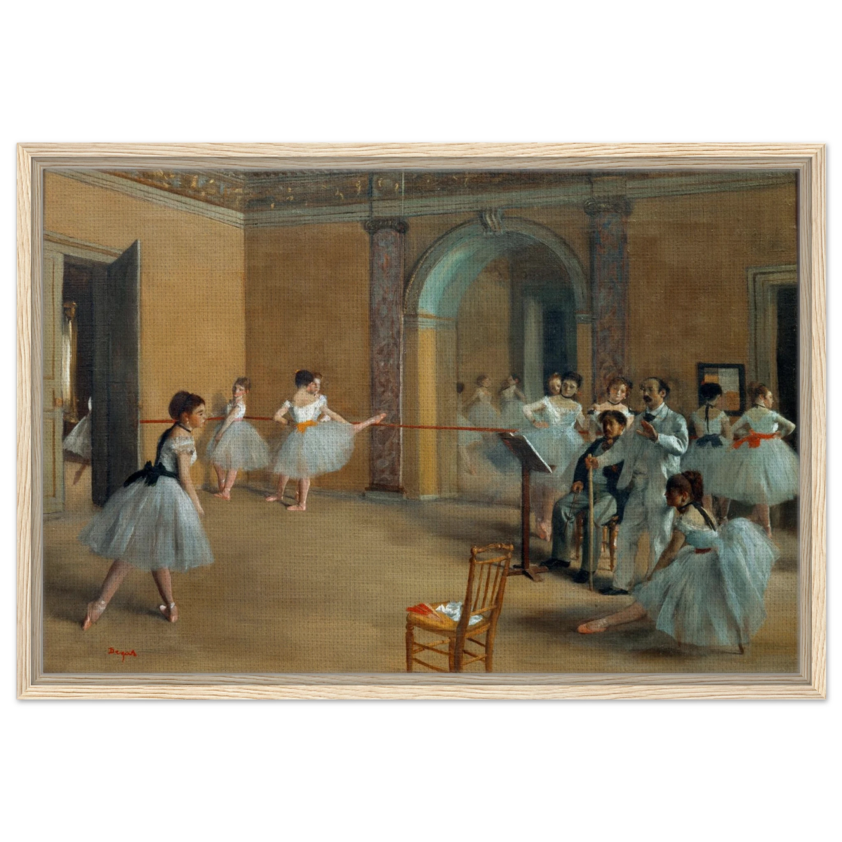 The Dance Foyer at The Opera, 1872 – Edgar Degas Wall Art Print - Framed Canvas - 50x75 cm / 20x30″ - Wood frame