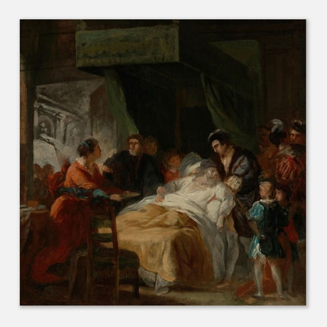The Death of Leonardo da Vinci in the Arms of François by François - Guillaume Ménageot | Vintage wall art print - Aluminum Print - 60x60 cm / 24x24″ - 