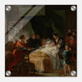 The Death of Leonardo da Vinci in the Arms of François by François - Guillaume Ménageot | Vintage wall art print - Acrylic Print - 30x30 cm / 12x12″ - 