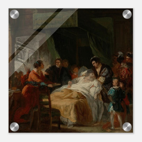 The Death of Leonardo da Vinci in the Arms of François by François - Guillaume Ménageot | Vintage wall art print - Acrylic Print - 30x30 cm / 12x12″ - 