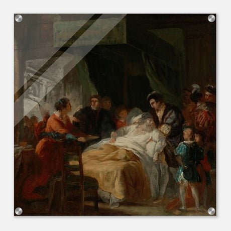 The Death of Leonardo da Vinci in the Arms of François by François - Guillaume Ménageot | Vintage wall art print - Acrylic Print - 60x60 cm / 24x24″ - 