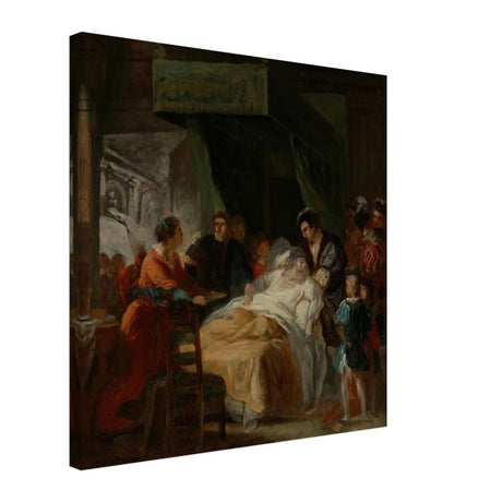 The Death of Leonardo da Vinci in the Arms of François by François - Guillaume Ménageot | Vintage wall art print - Canvas - 50x50 cm / 20x20″ - 