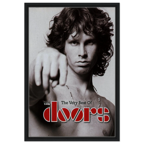 The Doors – A Tribute to Jim Morrison & Rock’s Poetic Rebel - 50x75 cm / 20x30″ - Framed Canvas - Black frame
