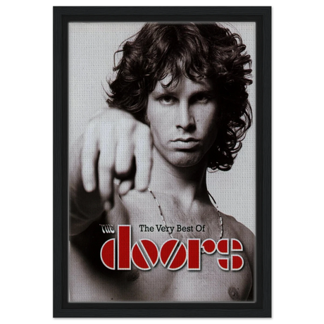 The Doors – A Tribute to Jim Morrison & Rock’s Poetic Rebel - 30x45 cm / 12x18″ - Framed Canvas - Black frame