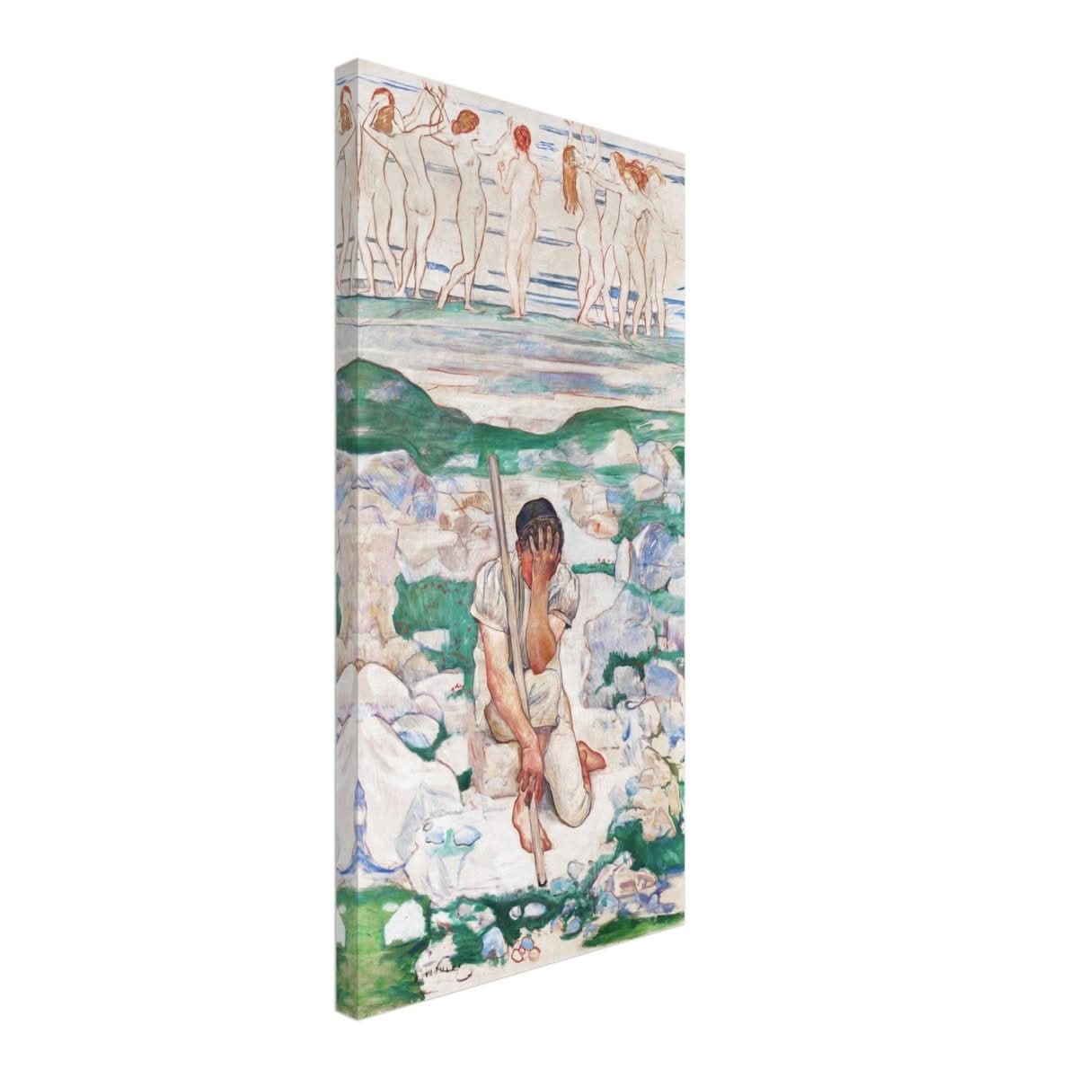 The Dream of the Shepherd Painting by Ferdinand Hodler | Wall art print - 30x60 cm / 12x24″ - 
