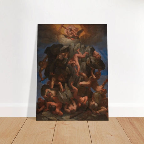 The Fall of the Giants by Guido Reni | Vintage wall art print - Brushed Aluminum Print - 60x80 cm / 24x32″ - 