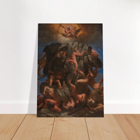 The Fall of the Giants by Guido Reni | Vintage wall art print - Brushed Aluminum Print - 50x70 cm / 20x28″ - 