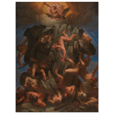 The Fall of the Giants by Guido Reni | Vintage wall art print - Wood Prints - 30x40 cm / 12x16″ - 