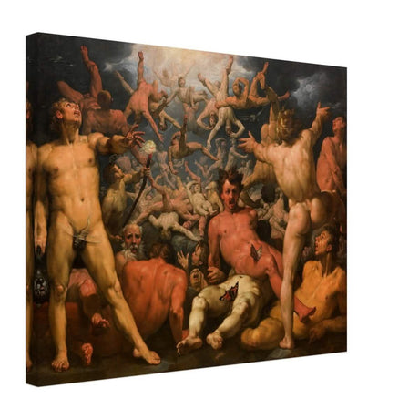 The Fall of the Titans by Cornelis Cornelis van Haarlem | Vintage wall art print - Canvas - 40x50 cm / 16x20″ - 