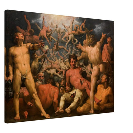 The Fall of the Titans by Cornelis Cornelis van Haarlem | Vintage wall art print - Canvas - 60x80 cm / 24x32″ - 