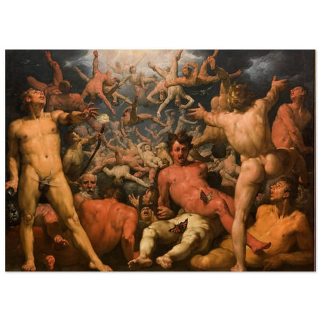 The Fall of the Titans by Cornelis Cornelis van Haarlem | Vintage wall art print - Aluminum Print - 50x70 cm / 20x28″ - 