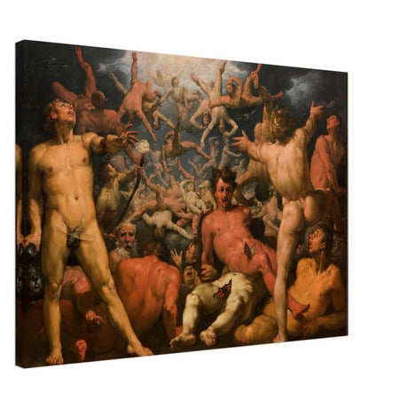 The Fall of the Titans by Cornelis Cornelis van Haarlem | Vintage wall art print - Canvas - 50x70 cm / 20x28″ - 