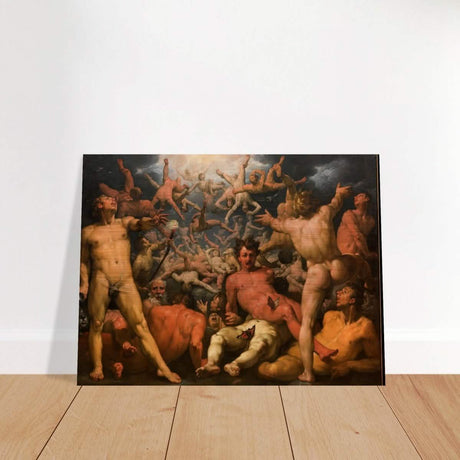 The Fall of the Titans by Cornelis Cornelis van Haarlem | Vintage wall art print - Brushed Aluminum Print - 30x40 cm / 12x16″ - 