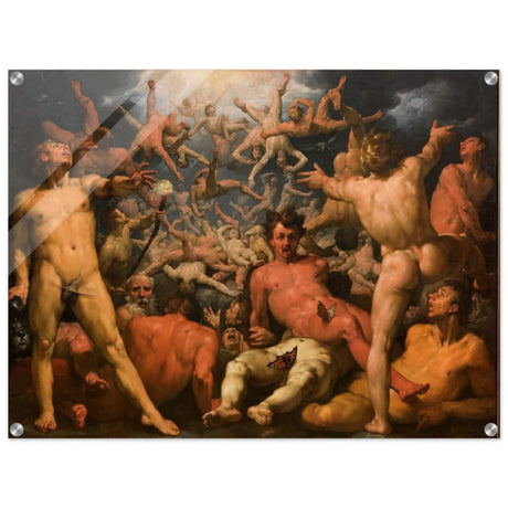 The Fall of the Titans by Cornelis Cornelis van Haarlem | Vintage wall art print - Acrylic Print - 60x80 cm / 24x32″ - 