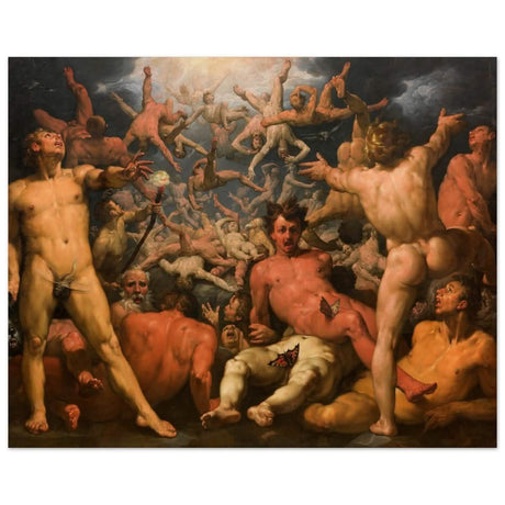 The Fall of the Titans by Cornelis Cornelis van Haarlem | Vintage wall art print - Aluminum Print - 40x50 cm / 16x20″ - 