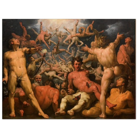 The Fall of the Titans by Cornelis Cornelis van Haarlem | Vintage wall art print - Aluminum Print - 60x80 cm / 24x32″ - 