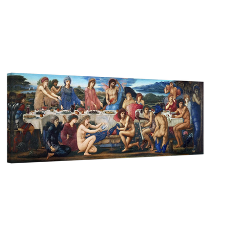 The Feast of Peleus by Edward Burne - Jones | Vintage Masterpiece Art Print - Canvas - 30x90 cm / 12x36″ - 