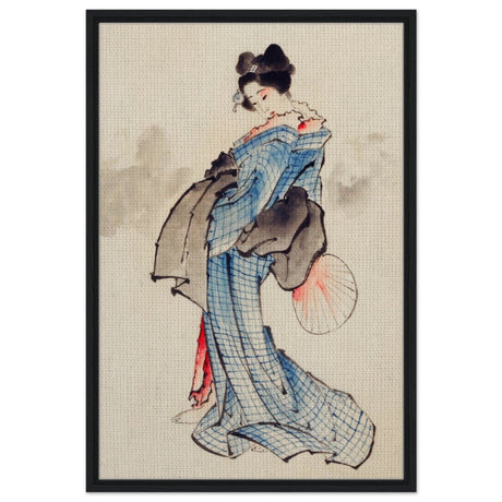 The Floral Empress | Japanese Heritage wall art print - Framed Canvas - 60x90 cm / 24x36″ - Black frame