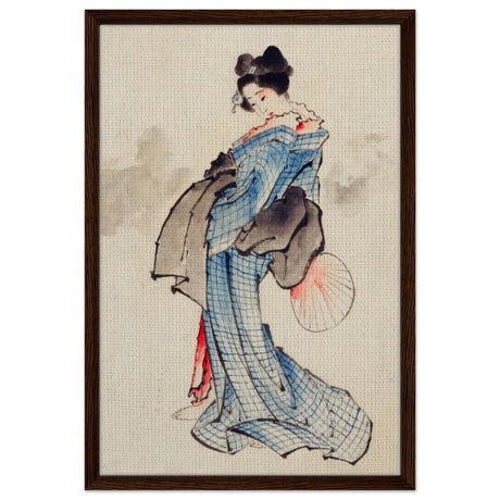 The Floral Empress | Japanese Heritage wall art print - Framed Canvas - 50x75 cm / 20x30″ - Dark wood frame