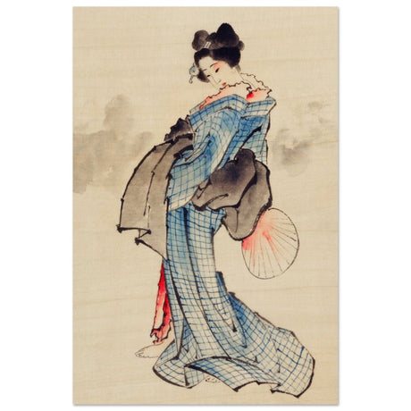 The Floral Empress | Japanese Heritage wall art print - Wood Prints - 40x60 cm / 16x24″ - 