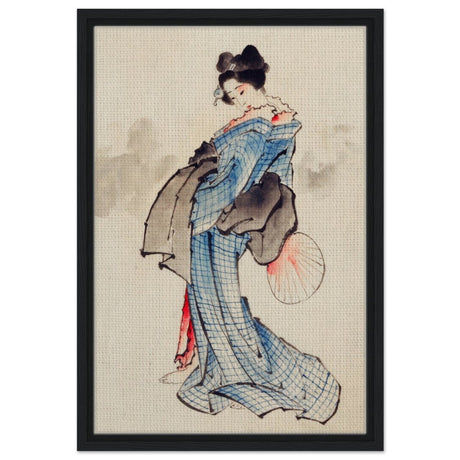 The Floral Empress | Japanese Heritage wall art print - Framed Canvas - 40x60 cm / 16x24″ - Black frame