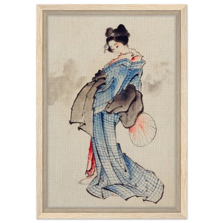 The Floral Empress | Japanese Heritage wall art print - Framed Canvas - 30x45 cm / 12x18″ - Wood frame