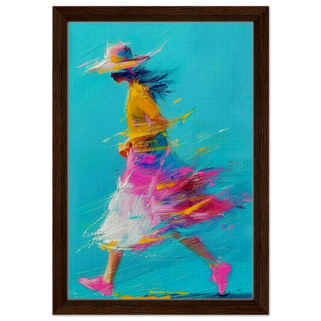 The Flow of Freedom | Abstract Expressionism & Modern Impressionism - 30x45 cm / 12x18″ - Framed Canvas - Dark wood frame