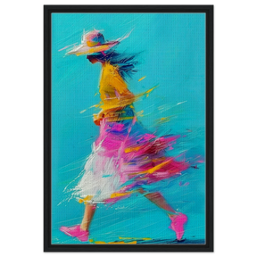 The Flow of Freedom | Abstract Expressionism & Modern Impressionism - 50x75 cm / 20x30″ - Framed Canvas - Black frame
