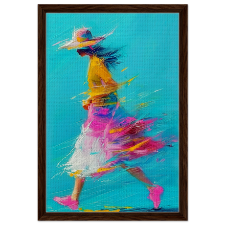 The Flow of Freedom | Abstract Expressionism & Modern Impressionism - 40x60 cm / 16x24″ - Framed Canvas - Dark wood frame