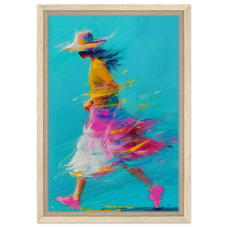 The Flow of Freedom | Abstract Expressionism & Modern Impressionism - 30x45 cm / 12x18″ - Framed Canvas - Wood frame