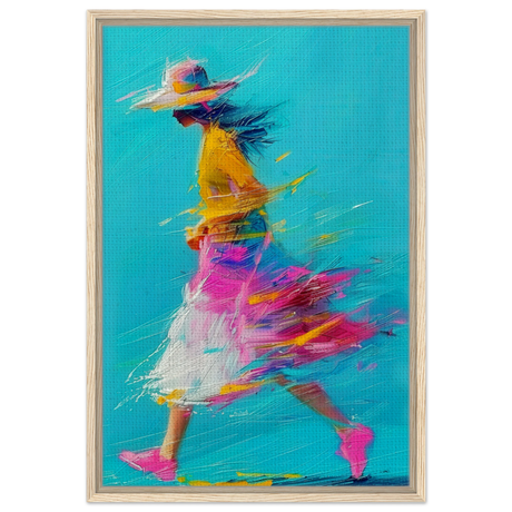 The Flow of Freedom | Abstract Expressionism & Modern Impressionism - 50x75 cm / 20x30″ - Framed Canvas - Wood frame