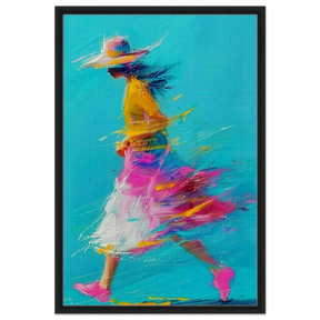 The Flow of Freedom | Abstract Expressionism & Modern Impressionism - 60x90 cm / 24x36″ - Framed Canvas - Black frame