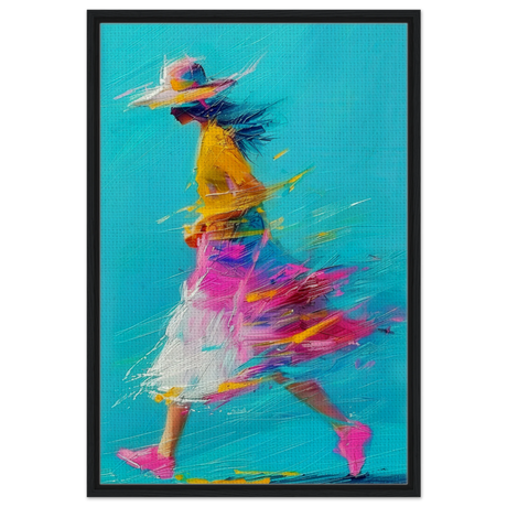 The Flow of Freedom | Abstract Expressionism & Modern Impressionism - 60x90 cm / 24x36″ - Framed Canvas - Black frame