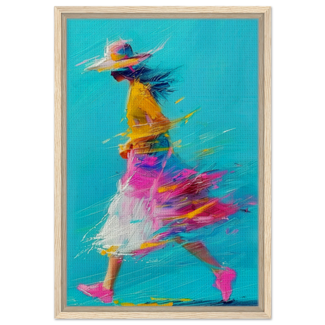 The Flow of Freedom | Abstract Expressionism & Modern Impressionism - 40x60 cm / 16x24″ - Framed Canvas - Wood frame