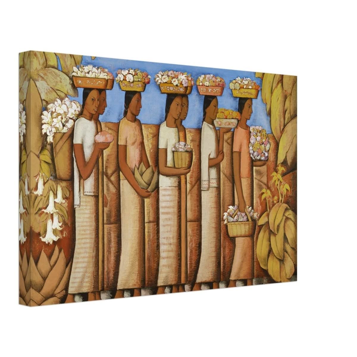 The Flower Sellers by Alfredo Ramos Martinez | Vintage Wall art Print - Canvas - 30x45 cm / 12x18″ - 
