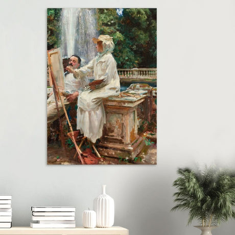 The Fountain, Villa Torlonia, Frascati by John Singer Sargent - Wood Prints - 70x100 cm / 28x40″ - 10 mm