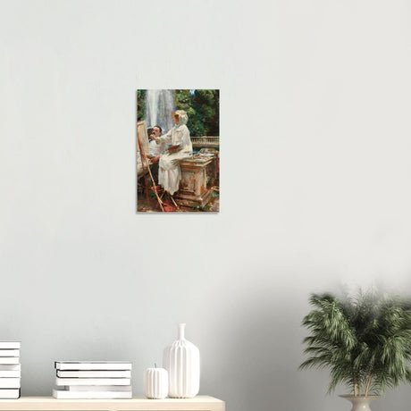 The Fountain, Villa Torlonia, Frascati by John Singer Sargent - Wood Prints - 30x45 cm / 12x18″ - 20 mm