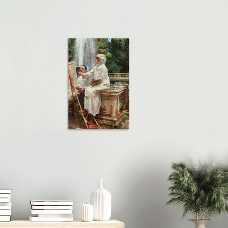 The Fountain, Villa Torlonia, Frascati by John Singer Sargent - Wood Prints - 40x60 cm / 16x24″ - 20 mm