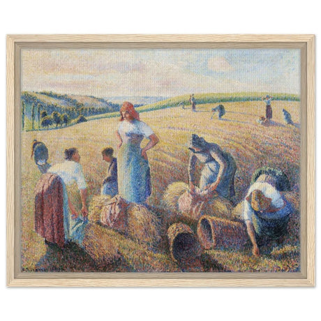 The Gleaners, 1889 by Camille Pissarro | Vintage wall art print - Framed Canvas - 40x50 cm / 16x20″ - Wood frame