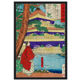 The Golden Pavilion | Traditional Japanese Ukiyo - e Style - Framed Canvas - 60x90 cm / 24x36″ - Black frame