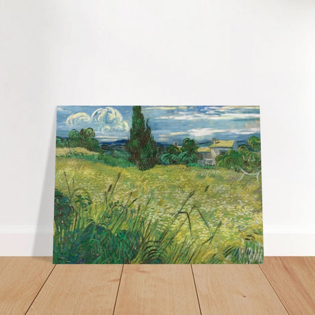 The Green Field by Vincent van Gogh | Vintage wall art print - Brushed Aluminum Print - 30x40 cm / 12x16″ - 