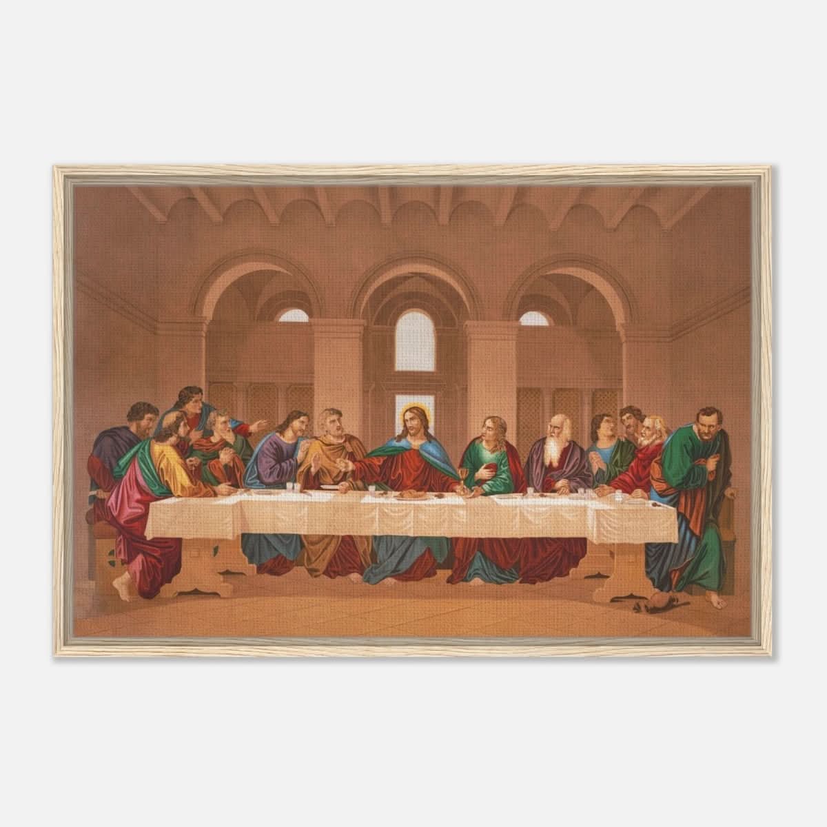 The Last Supper by Leonardo da Vinci | Da Vinci Vintage Wall art Print - Framed Canvas - 60x90 cm / 24x36″ - Wood frame