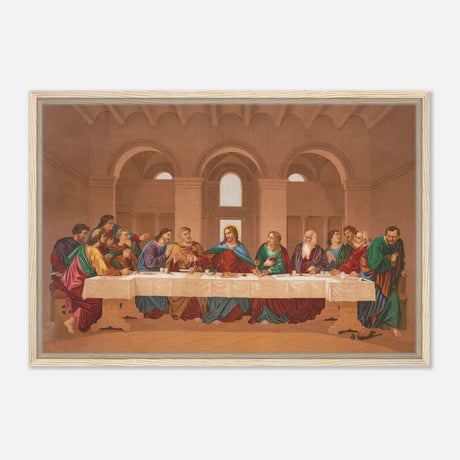 The Last Supper by Leonardo da Vinci | Da Vinci Vintage Wall art Print - Framed Canvas - 50x75 cm / 20x30″ - Wood frame